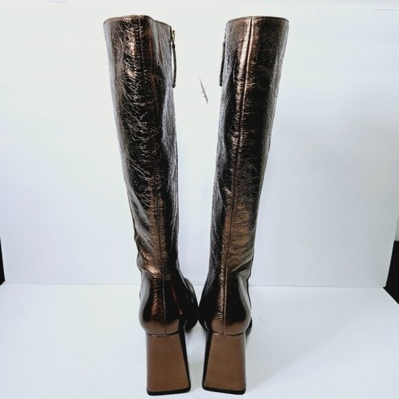 NEW Ana Palma Metallic Bronze Knee High Boots Size 39 US 8.5 Made In Spain - Picture 7 of 9